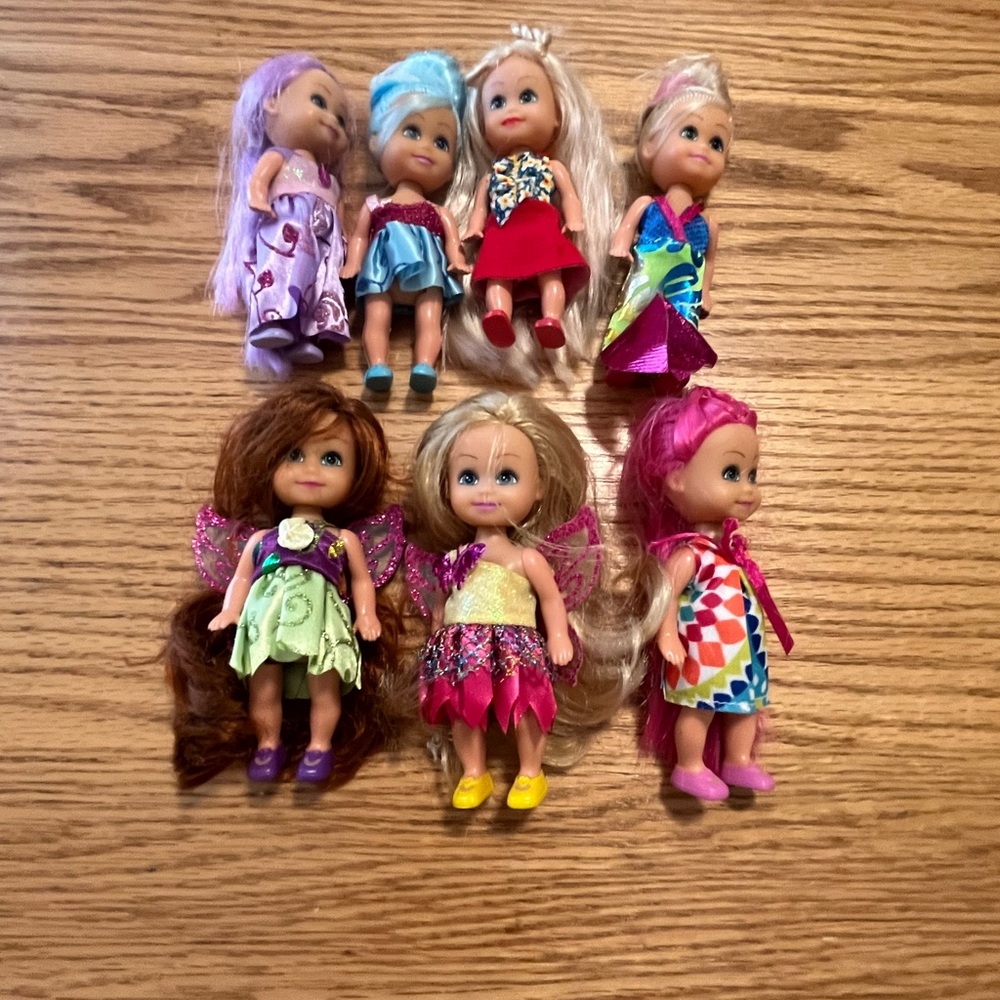 Dolls Zuru Funville Sparkle Little Girls Friends 4.5” Dolls Lot Of 7